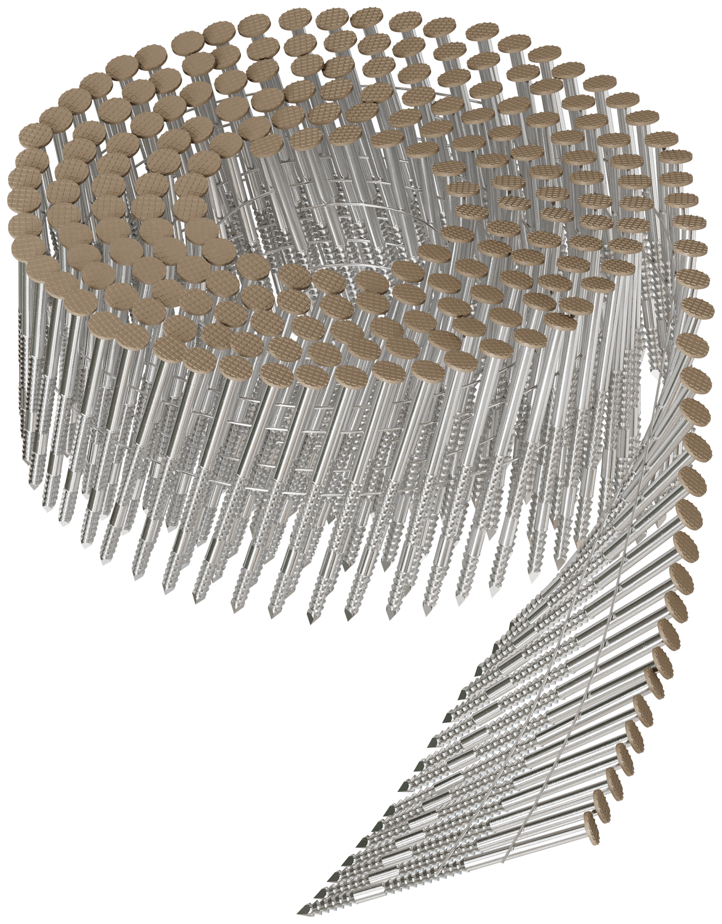 Simpson Strong-Tie S13A200CCT 15° Wire Coil, Painted Full Round Head, Ring-Shank Nail — 2 in. x .092 in. Type 304, Tan (3600-Qty)