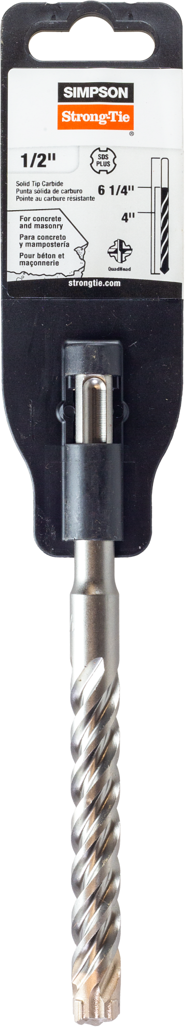Simpson Strong-Tie MDPL05006S 1/2 in. x 6-1/4 in. SDS-plus® Shank Solid-Tip Carbide Drill Bit (Pack of 125)