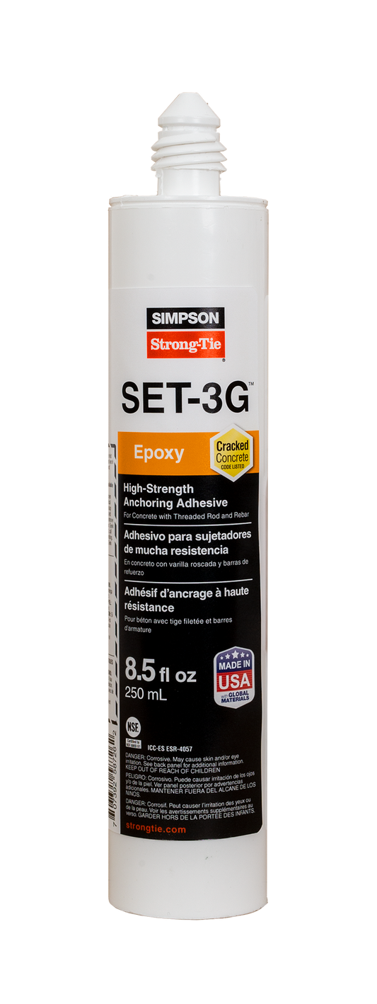 Simpson Strong-Tie SET3G10 SET-3G® 8.5 oz. High-Strength Epoxy Adhesive w/ 1 Nozzle and Extension (Pack of 900)