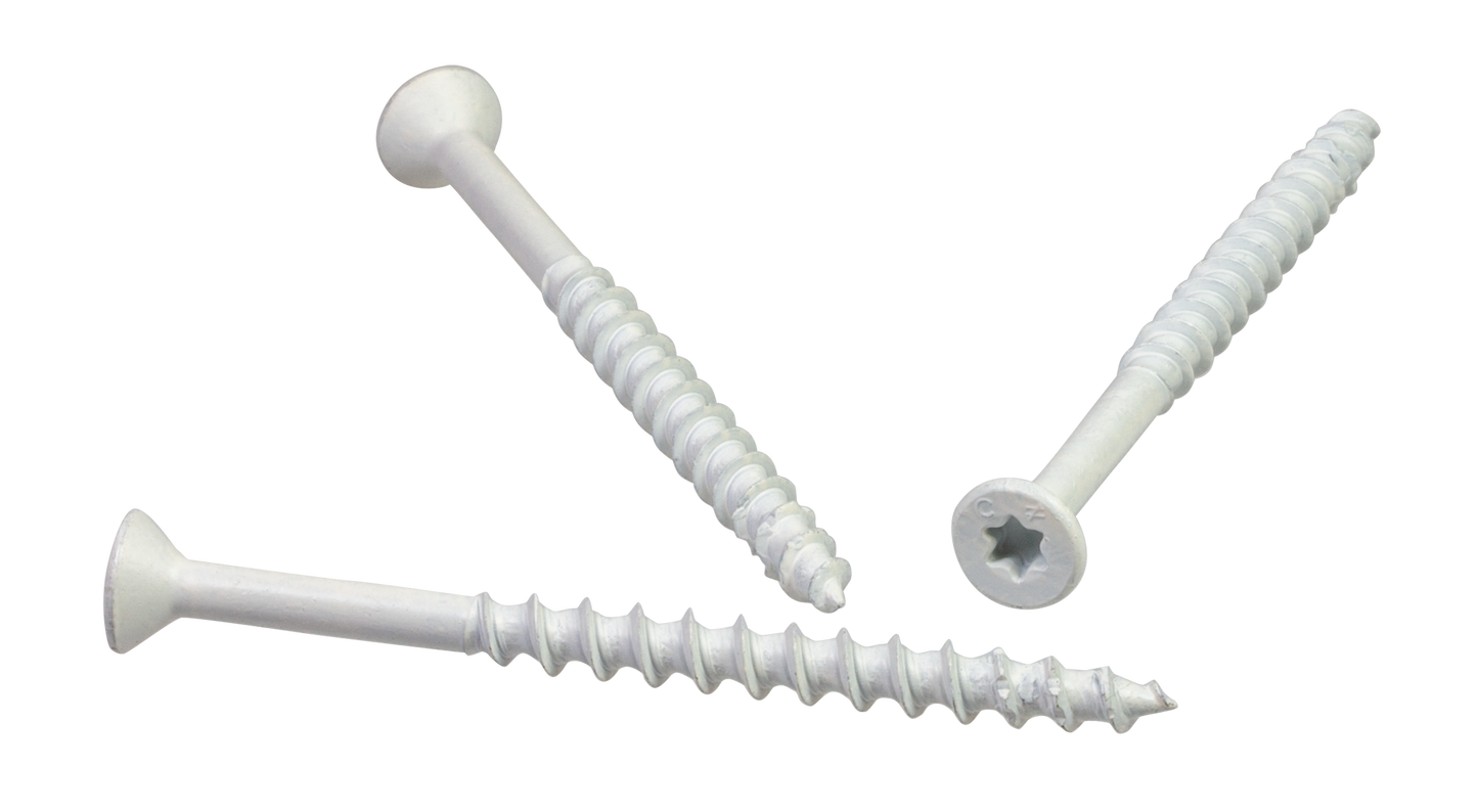 Simpson Strong-Tie TNTW18234TFC25 Titen Turbo™ — 3/16 in. x 2-3/4 in. 6-Lobe Flat-Head Concrete and Masonry Screw, White (25-Qty) (Pack of 5)