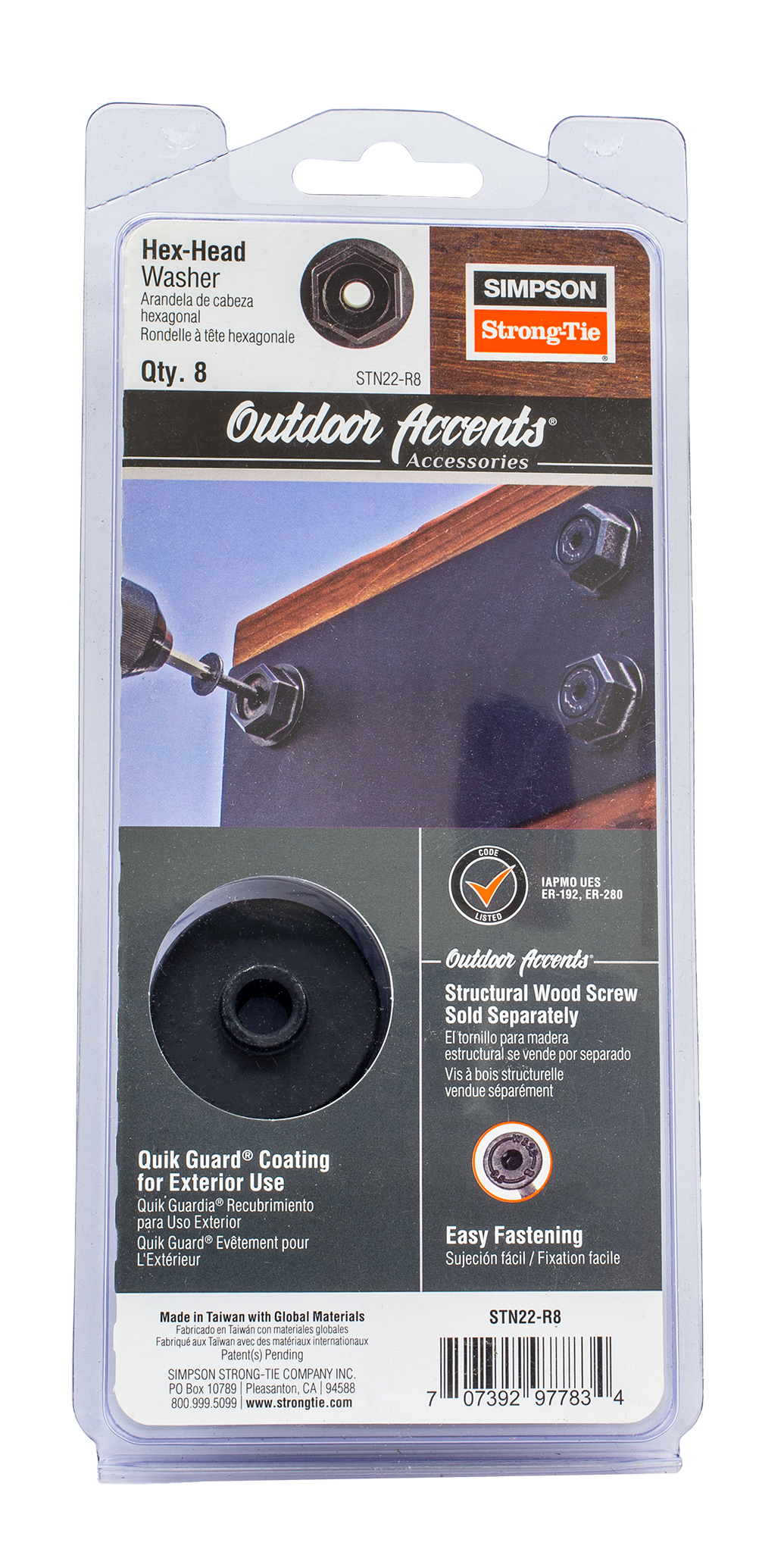 Simpson Strong-Tie STN22-R8 Outdoor Accents® Black Hex-Head Washer (8-Qty)
