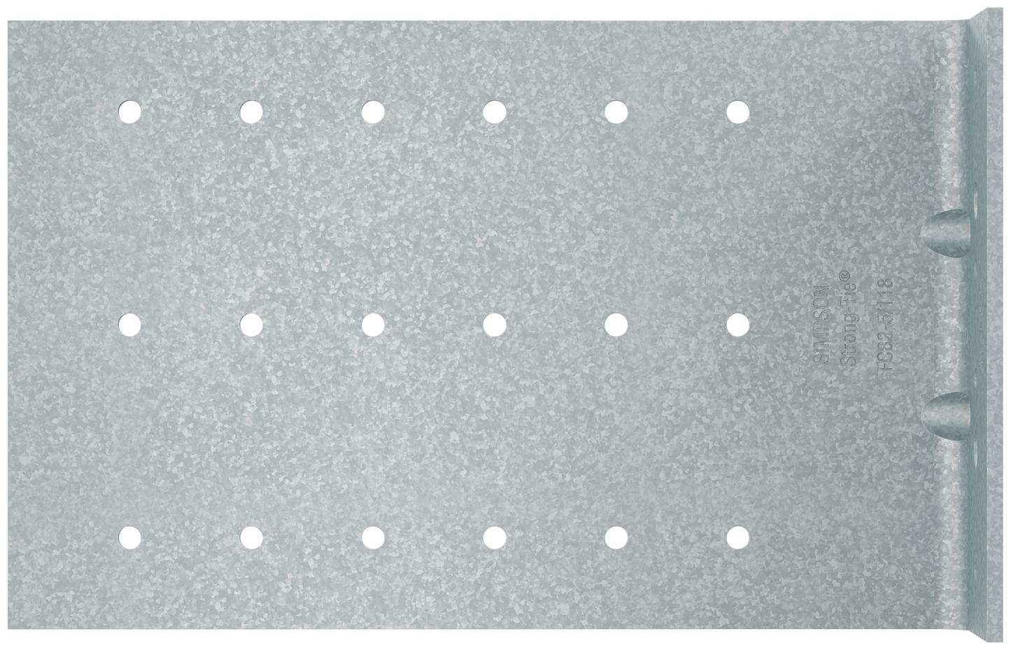 Simpson Strong-Tie FC82-5/118-R25 FC 2 in. x 8 in. x 5 in. 10-Gauge Bypass Framing Fixed-Clip Connector (Qty-25) (Pack of 96)