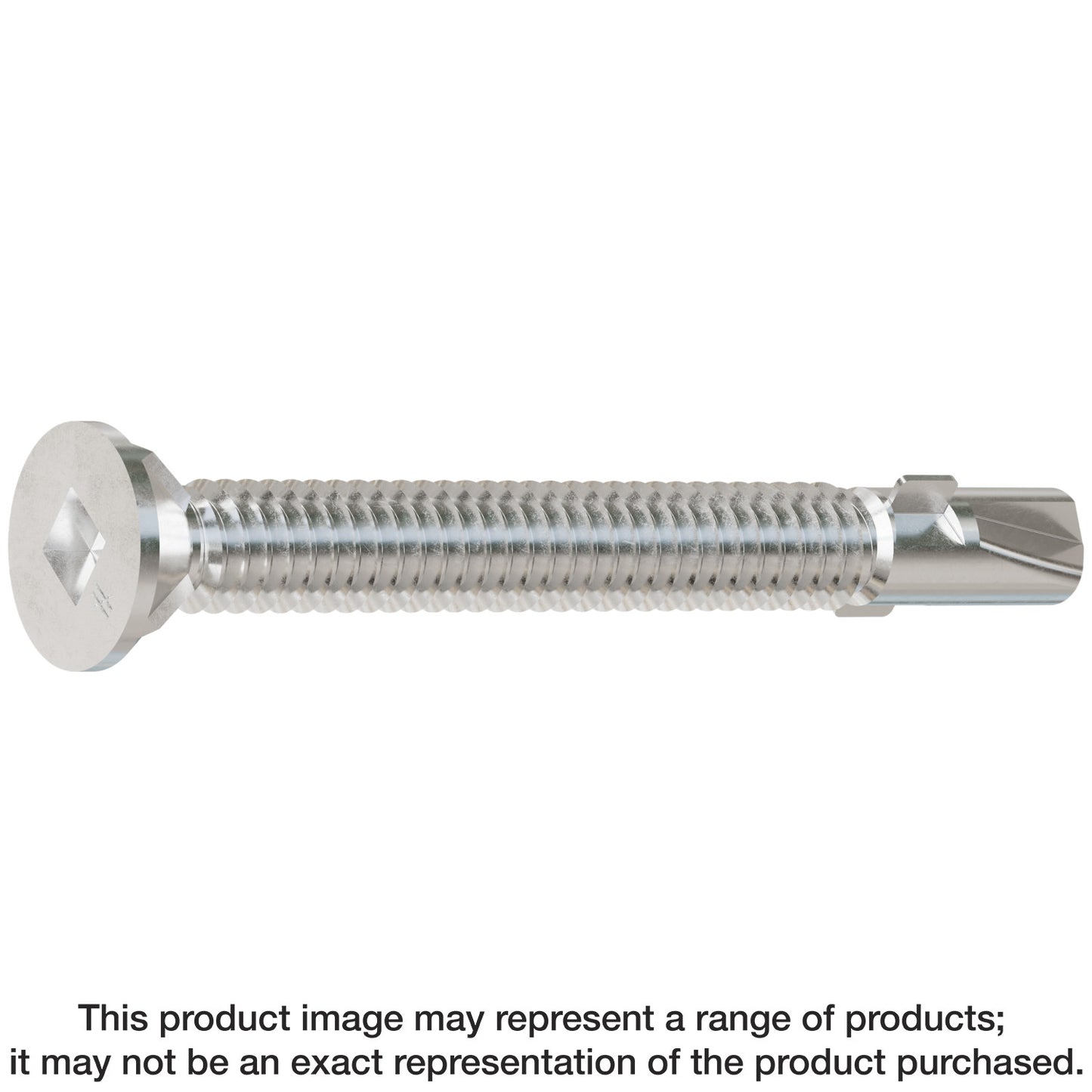 Simpson Strong-Tie F12C250FDB Self-Drilling Flat-Head Screw with Wings — #12 x 2-1/2 in. #3 Square Type 410 (1800-Qty)
