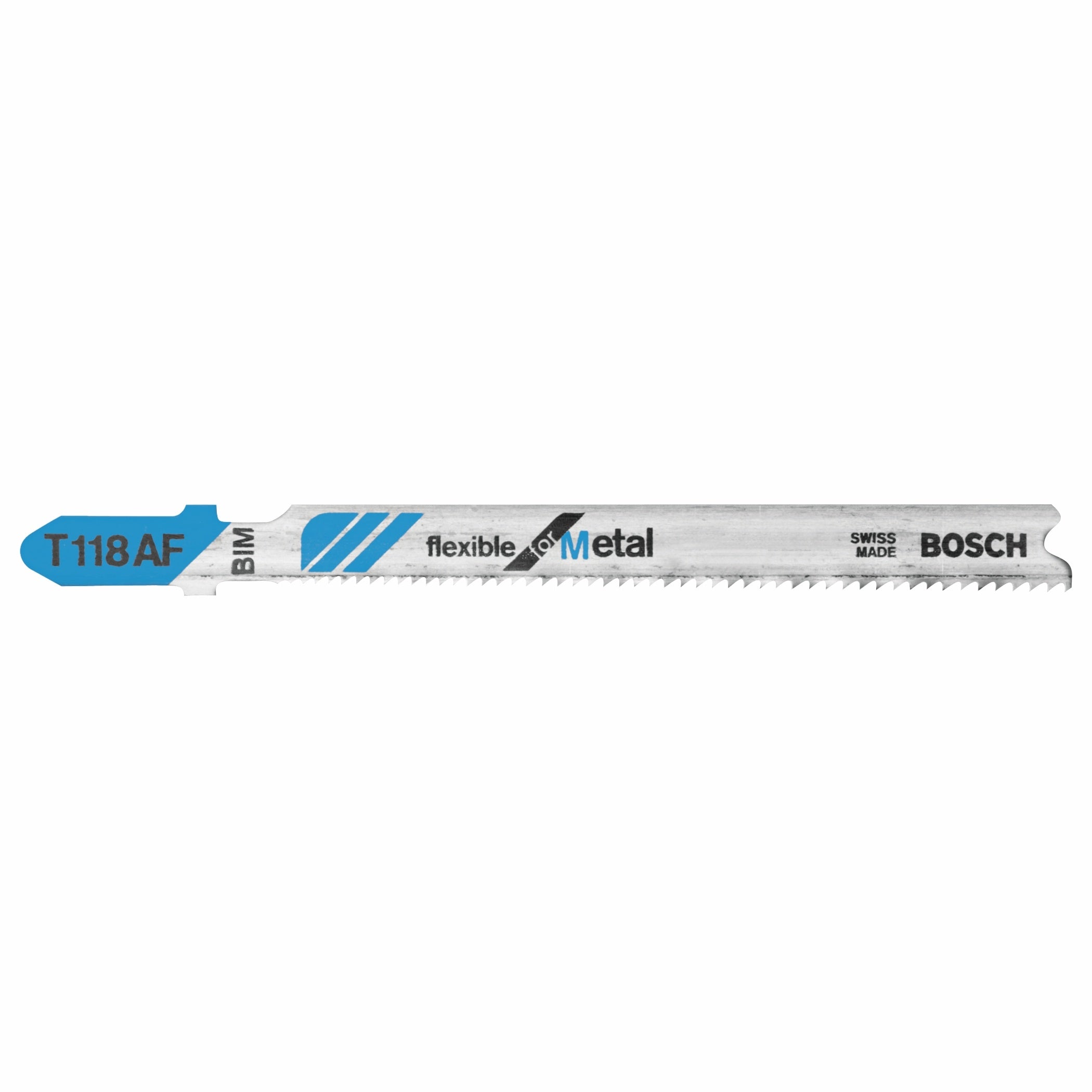 BOSCH T118AF 5pc. 3-5/8 In. 17-24 TPI Flexible for Metal T-Shank Jig Saw Blades