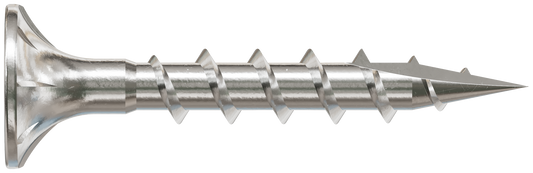 Simpson Strong-Tie T08C125WQC Fiber-Cement Screw — #8 x 1-1/4 in. #2 Square Wafer-Head, Type 316 (100-Qty)