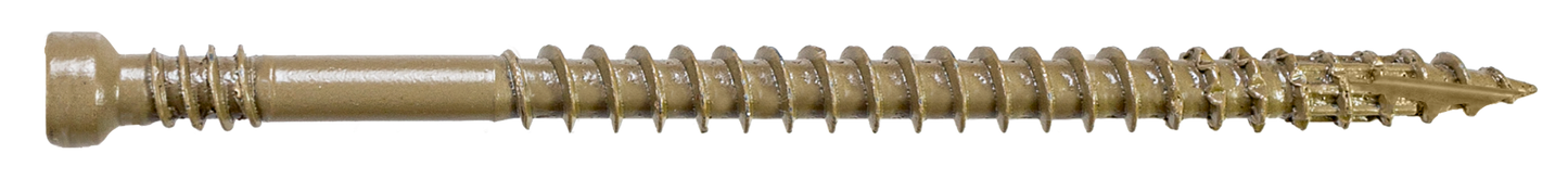 Simpson Strong-Tie FT07212R100 Finish Trim Screw — #7 x 2-1/2 in. T10, Trim-Head, Quik Guard®, Tan (100-Qty) (Pack of 5)