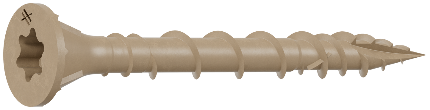 Simpson Strong-Tie DSVT158MB Deck-Drive™ DSV WOOD Screw — #8 x 1-5/8 in. T25, Flat Head, Quik Guard®, Tan (1750-Qty)