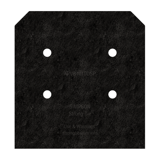 Simpson Strong-Tie APVB1010DSP Outdoor Accents® Avant Collection™ ZMAX®, Black Post Base Side Plate for 10x (Qty-2)