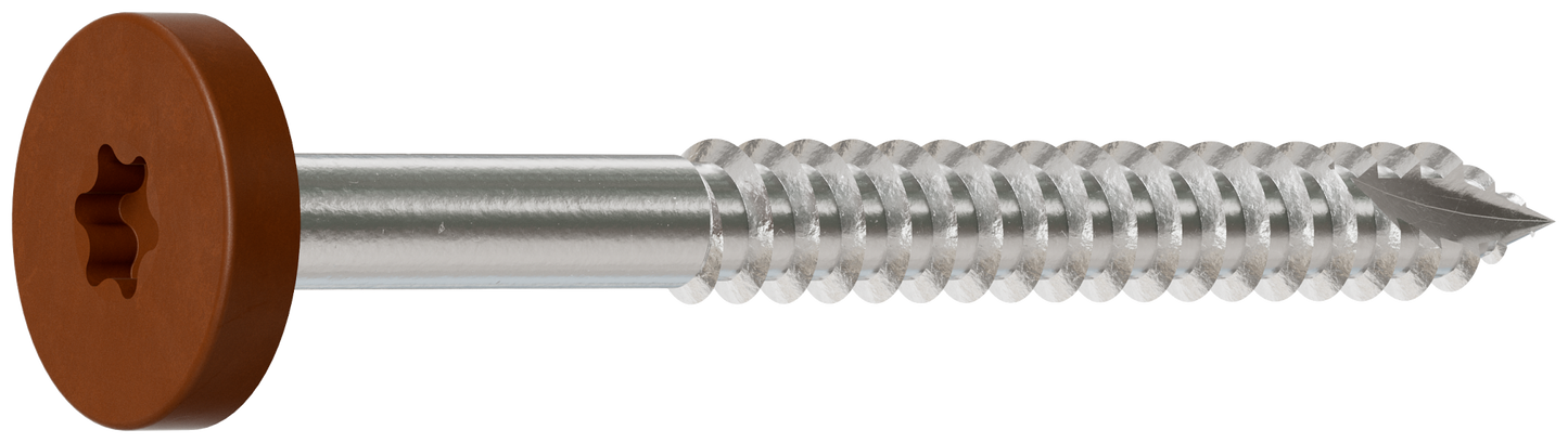 Simpson Strong-Tie T08175FS75TN01 Fascia Board Screw — #8 x 1-3/4 in. T-20 6-Lobe Pancake Head Type 316, Tan 01 (75-Qty) (Pack of 500)