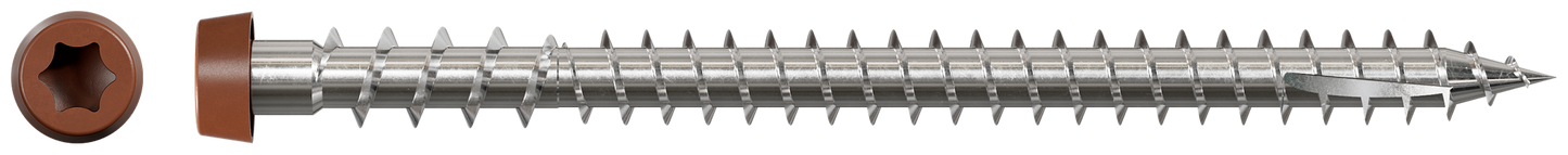 Simpson Strong-Tie DCU234S316TN01 Deck-Drive™ DCU COMPOSITE Screw (Collated) — #10 x 2-3/4 in. Type 316, Tan 01 (1000-Qty)
