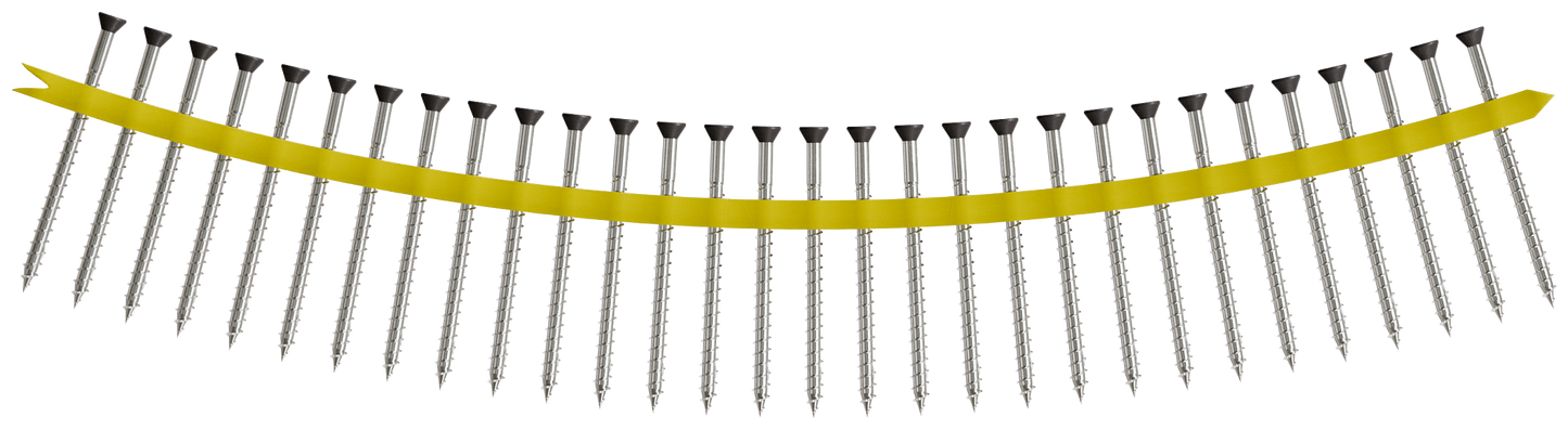 Simpson Strong-Tie DTH212S305GR04 Trim-Head Screw — Sharp Point (Collated) — #7 x 3 in. #2 SQ Type 305, Gray 04 (1000-Qty) (Pack of 100)