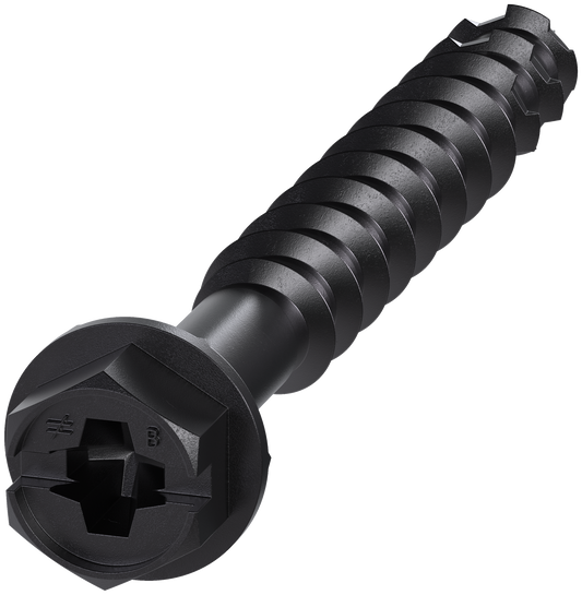 Simpson Strong-Tie TNTBL25214H Titen Turbo™ — 1/4 in. x 2-1/4 in. Hex-Head Concrete and Masonry Screw, Black (100-Qty)