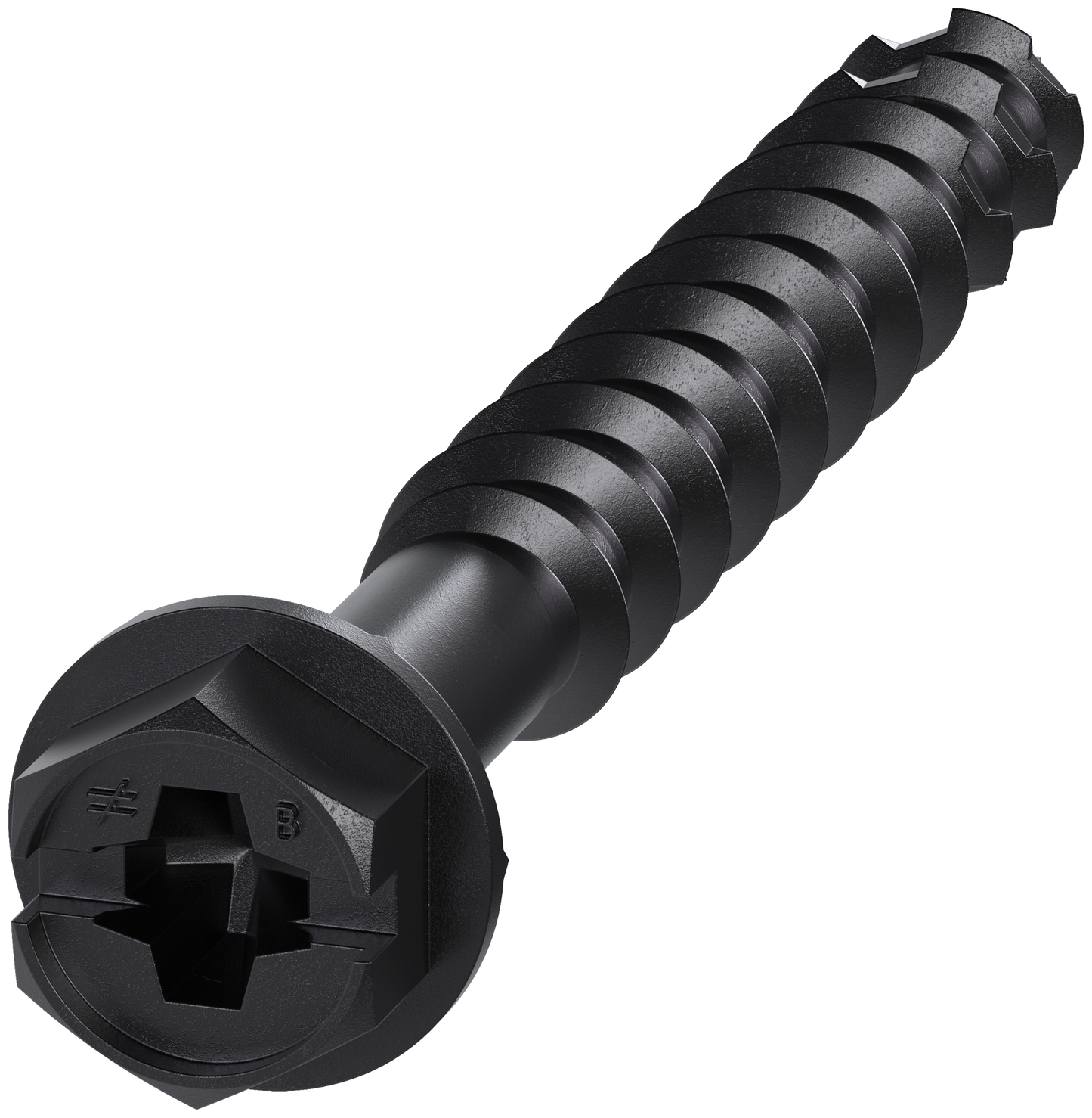 Simpson Strong-Tie TNTBL25214H Titen Turbo™ — 1/4 in. x 2-1/4 in. Hex-Head Concrete and Masonry Screw, Black (100-Qty) (Pack of 5)