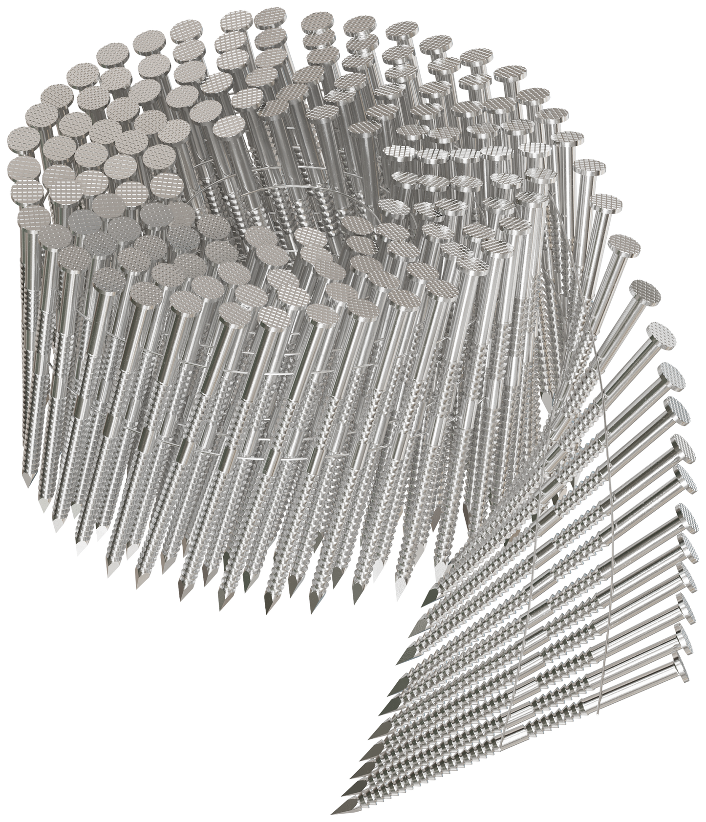 Simpson Strong-Tie S10A300PNJ 15° Wire Coil, Full Round Head, Ring-Shank Decking/Framing Nail — 3 in. x .131 in. Type 304 (1800-Qty) (Pack of 80)