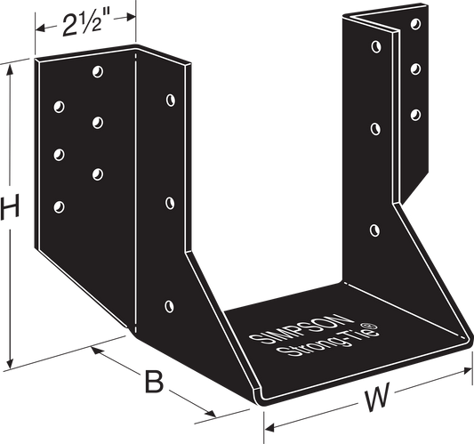 Simpson Strong-Tie OHU48-SDS3 OHU® Black Powder-Coated Ornamental Joist Hanger for 4x8 w/ Strong-Drive® SDS Screws (Pack of 10)