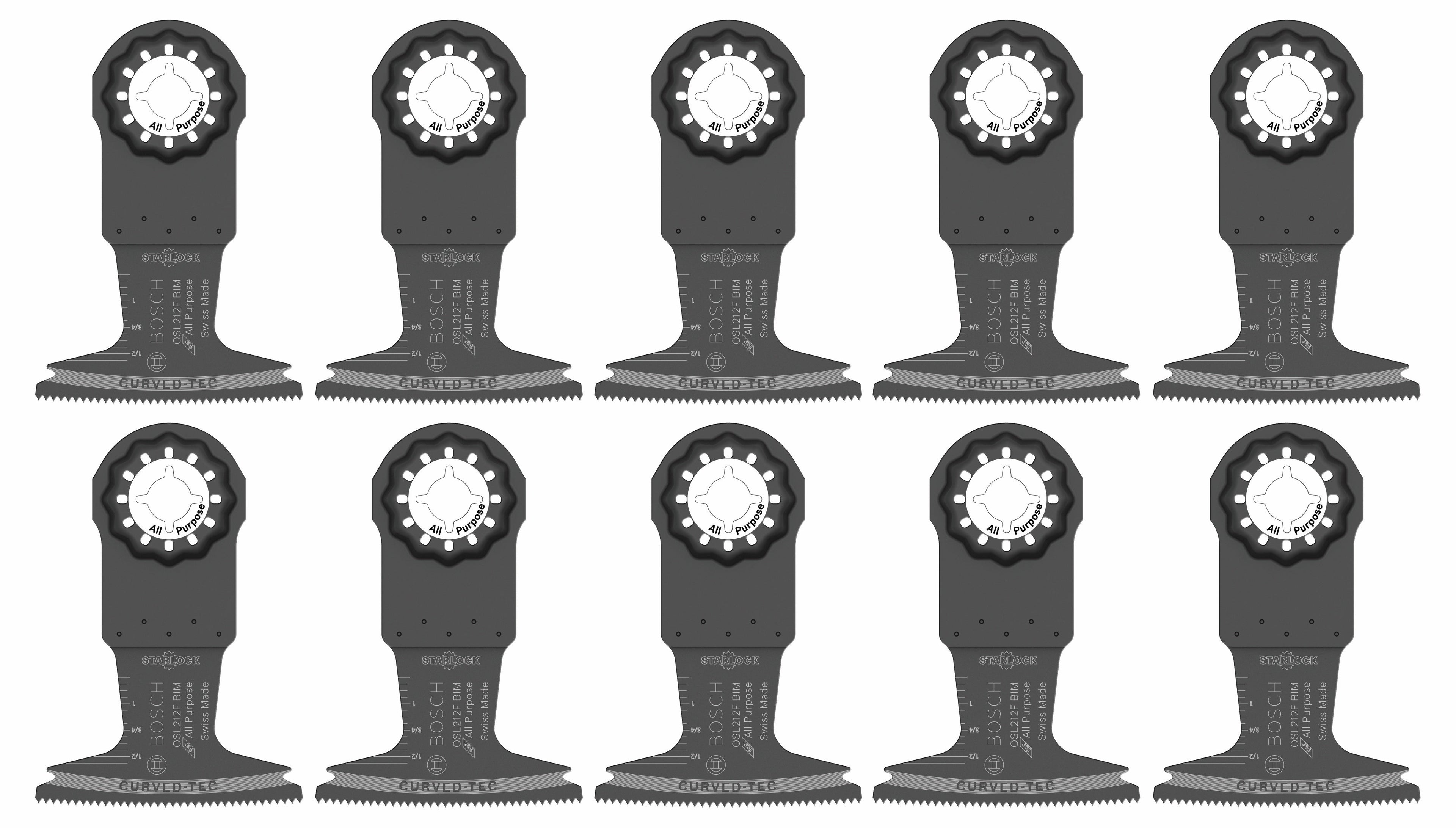 BOSCH OSL212F-10 2-1/2 In. Starlock® Oscillating Multi Tool Bi-Metal Plunge Cut Blade 10 pk.