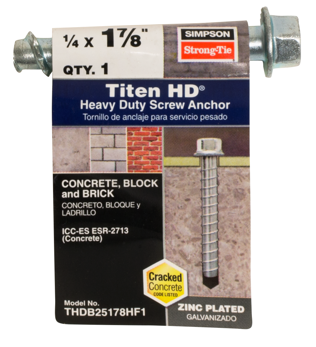 Simpson Strong-Tie THDB25178HF1 Titen HD® 1/4 in. x 1-7/8 in. Heavy-Duty Screw Anchor (Pack of 50)