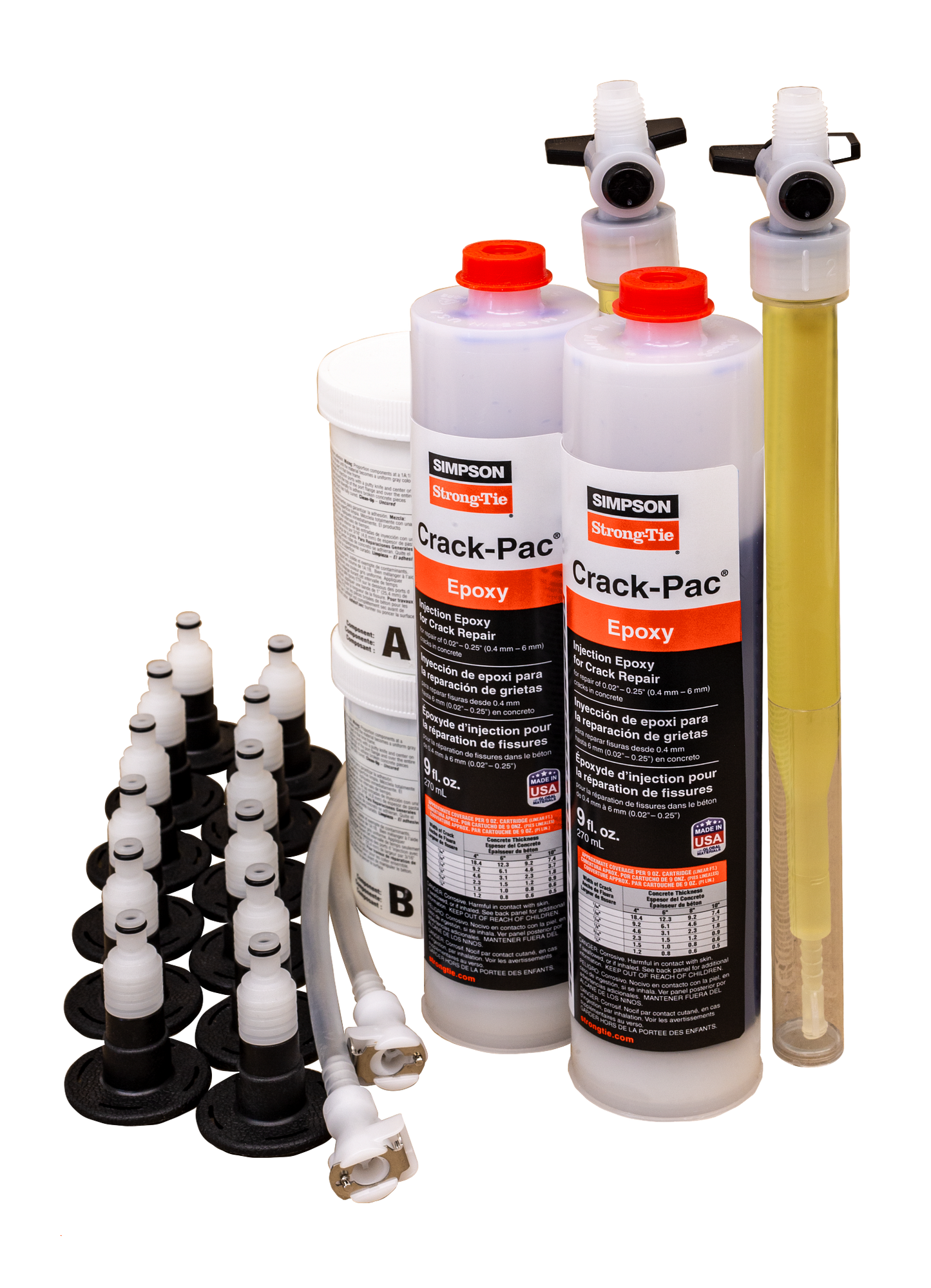 Simpson Strong-Tie ETIPAC2G10KT Crack-Pac® 9-oz. Injection Epoxy Kit (2 Cartridges) (Pack of 2)