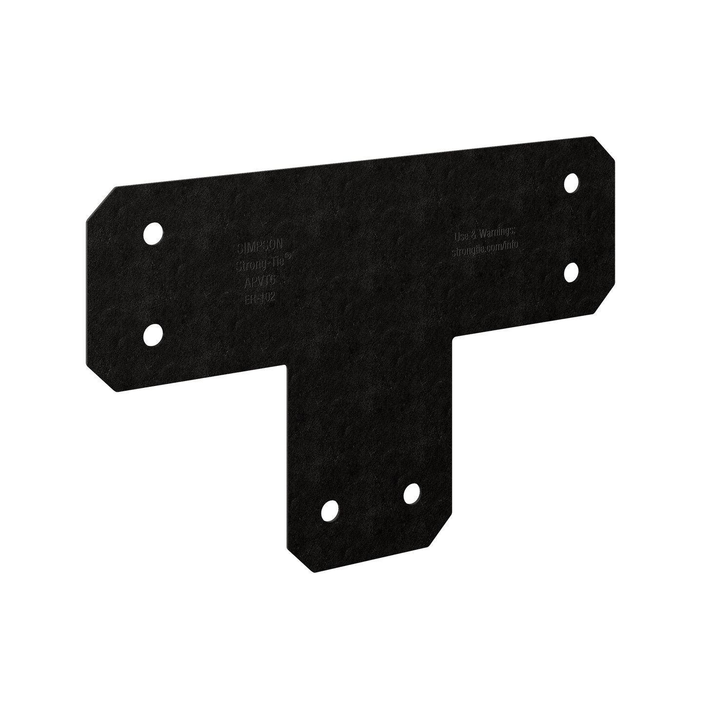Simpson Strong-Tie APVT6 Outdoor Accents® Avant Collection™ ZMAX®, Black Powder-Coated T Strap for 6x6 (Pack of 256)