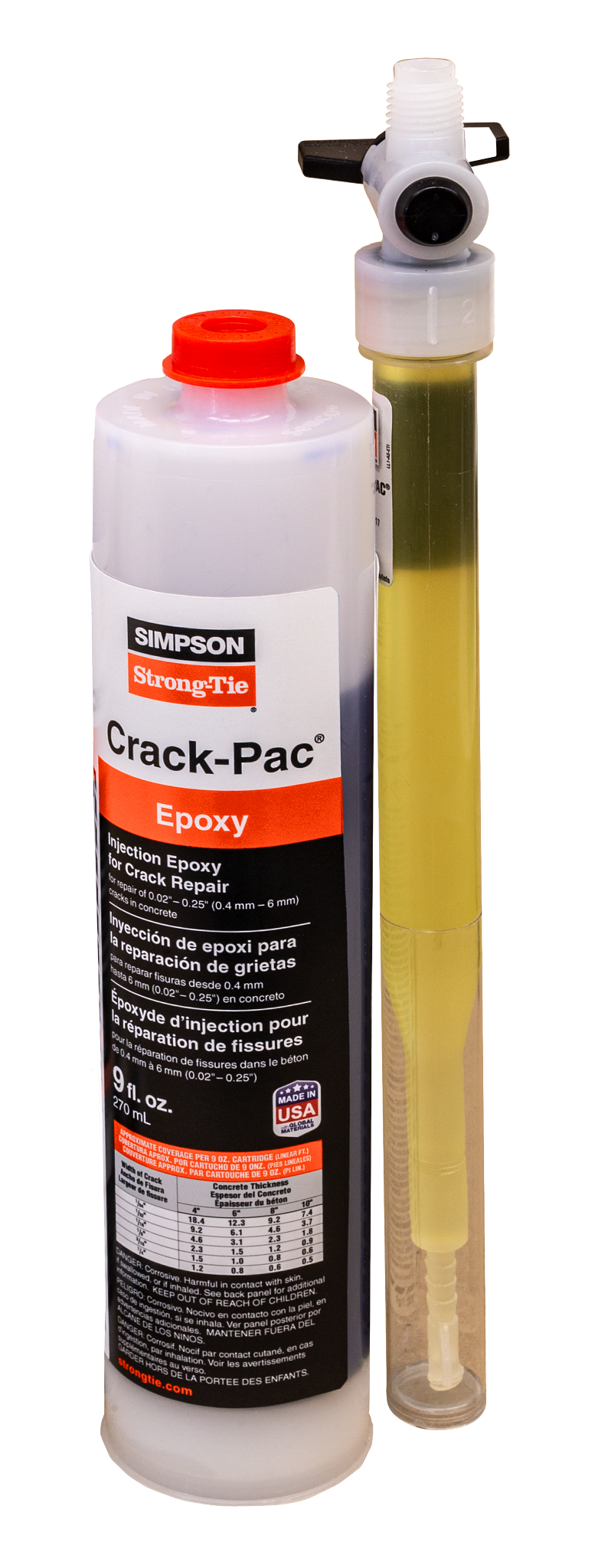 Simpson Strong-Tie ETIPAC10 Crack-Pac® 9 oz. Single-Tube Injection Epoxy (Pack of 12)