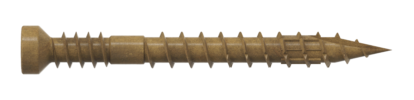 Simpson Strong-Tie FT07112MB Finish Trim Screw — #7 x 1-1/2 in. T10, Trim-Head, Quik Guard®, Tan (4000-Qty)