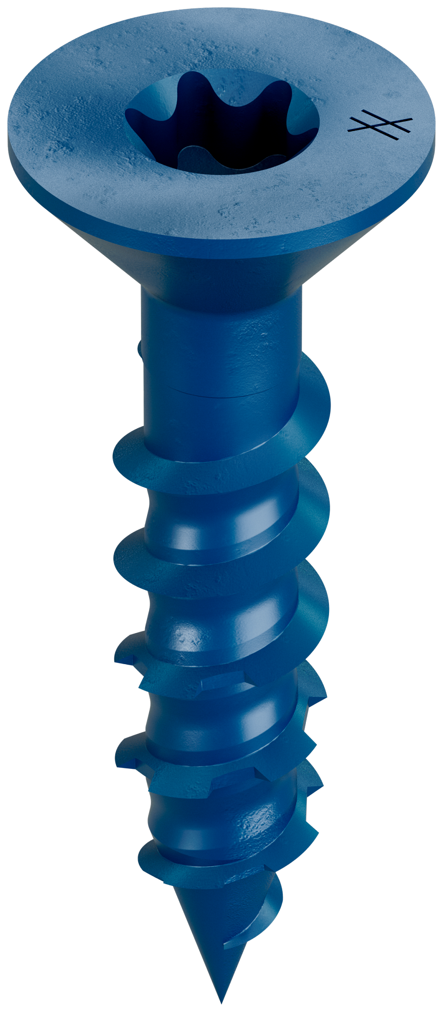 Simpson Strong-Tie TNT25114TF Titen Turbo™ — 1/4 in. x 1-1/4 in. 6-Lobe Flat-Head Concrete and Masonry Screw, Blue (100-Qty) (Pack of 16)