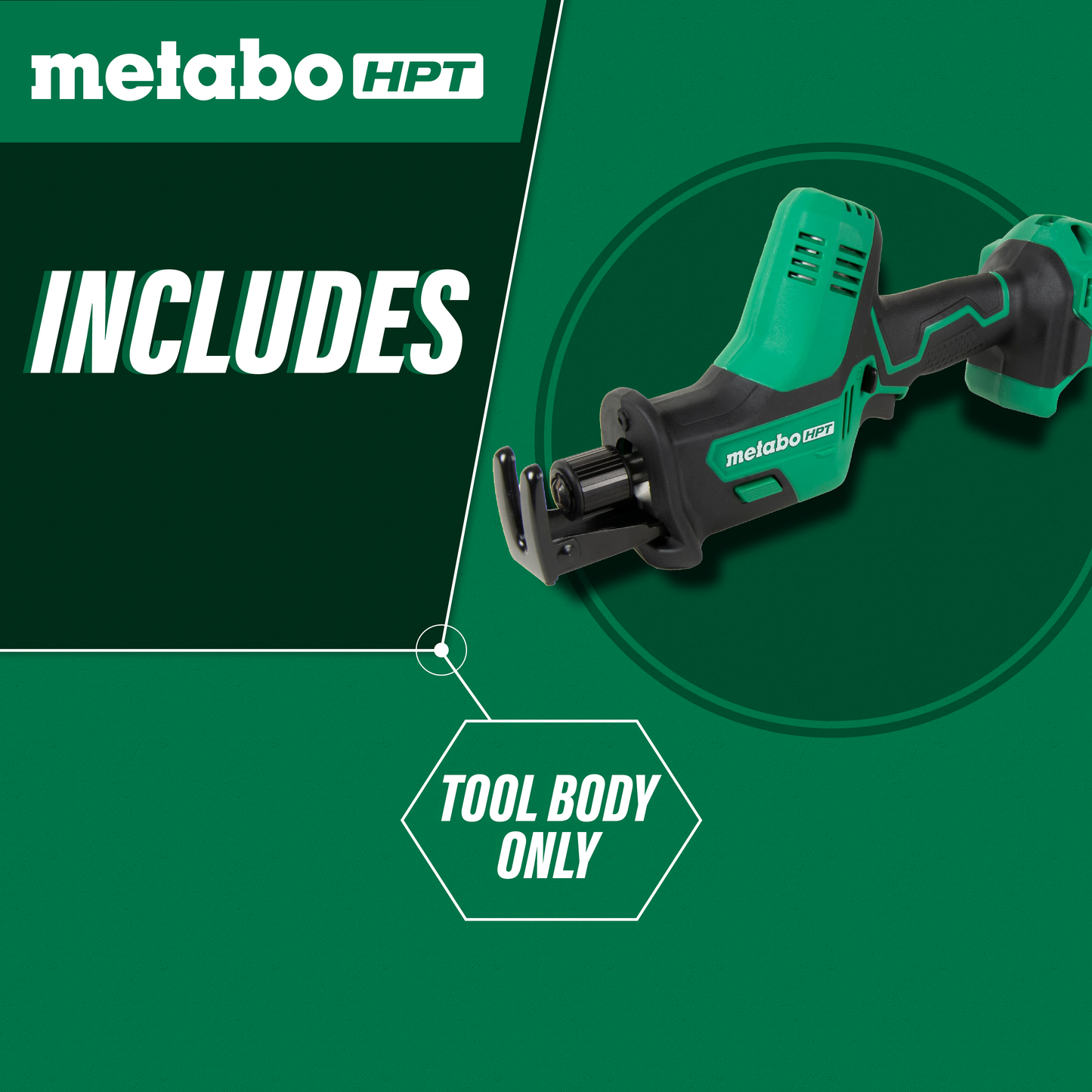 Sierra alternativa de una mano Metabo HPT CR18DAQ4M de 18 V