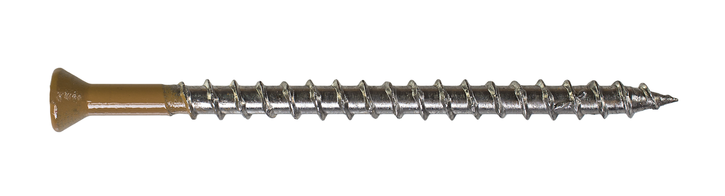 Simpson Strong-Tie DTH212S305TN02 Trim-Head Screw — Sharp Point (Collated) — #7 x 3-1/2 in. #2 Square Type 305 Tan 02 (1000-Qty)
