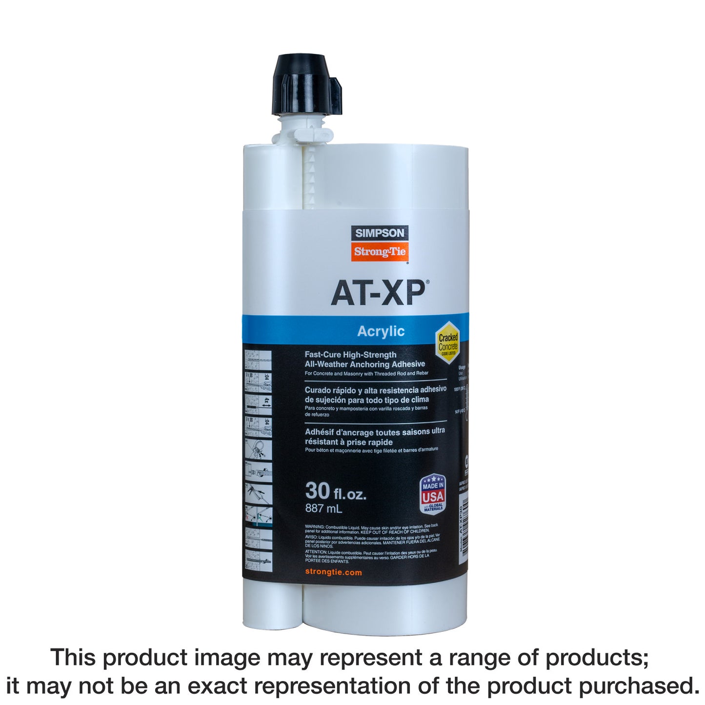 Simpson Strong-Tie AT-XP30 AT-XP® 30-oz. High-Strength Acrylic Anchoring Adhesive Cartridge w/ Nozzle