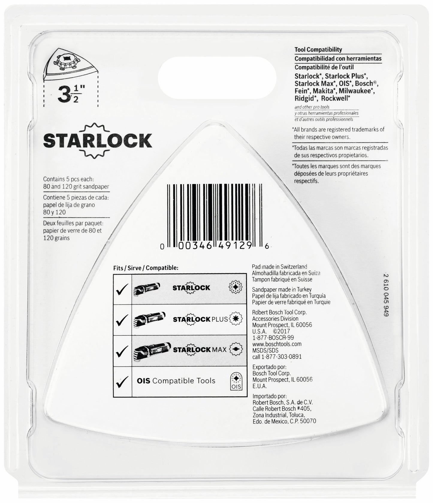 BOSCH OSL350SPDK 11 pc. Starlock® Oscillating Multi-Tool Delta Sanding Pad Kit
