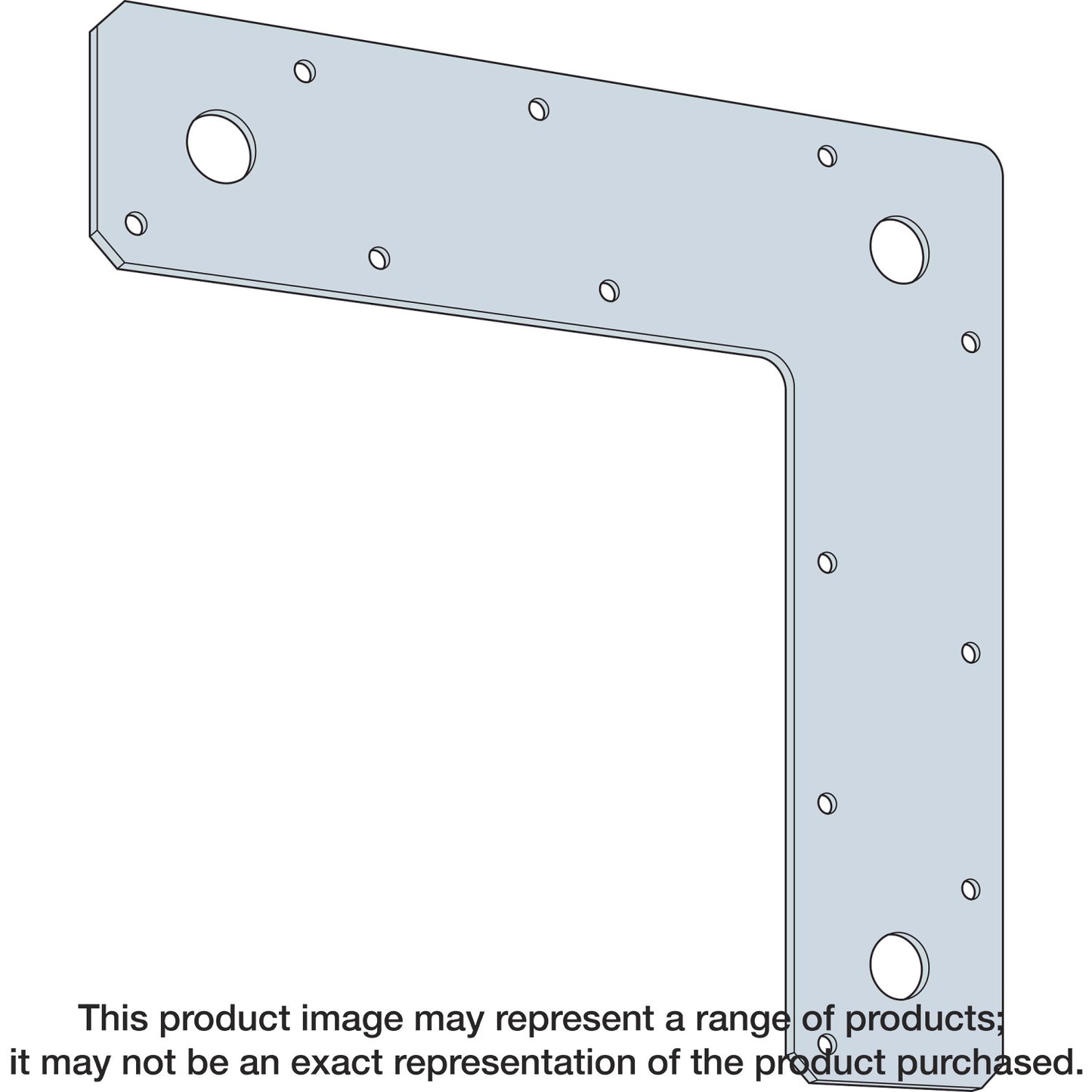 Simpson Strong-Tie 1212L-R 12 in. x 12 in. 14-Gauge Galvanized L Strap (Pack of 10)