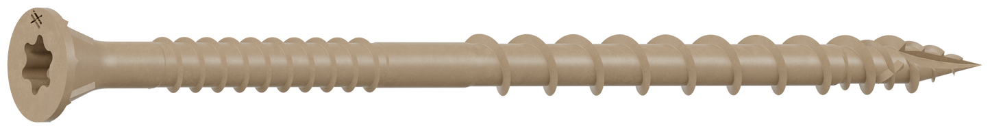 Simpson Strong-Tie DSVT312MB Deck-Drive™ DSV WOOD Screw — #10 x 3-1/2 in. T-25, Flat Head, Quik Guard®, Tan (1000-Qty)