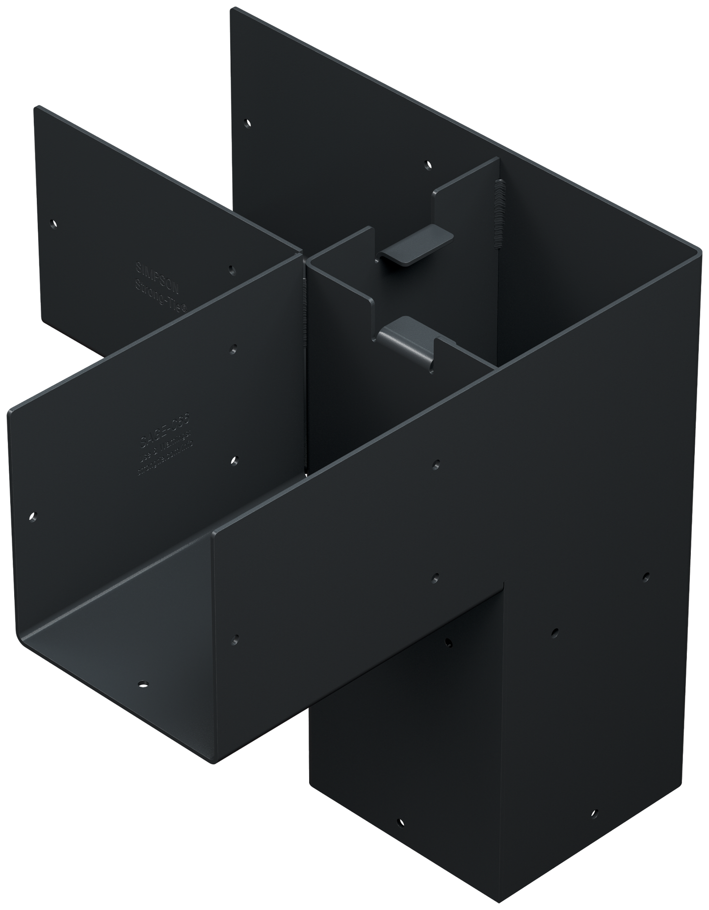 Simpson Strong-Tie SAGE-C66-KT2 Outdoor Accents® Sage System™ Black Powder-Coated Corner Connector for 6x6 with Screws (2-Qty)