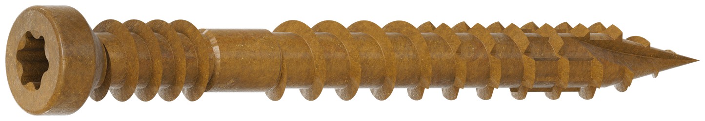 Simpson Strong-Tie FT07112MB Finish Trim Screw — #7 x 1-1/2 in. T10, Trim-Head, Quik Guard®, Tan (4000-Qty)