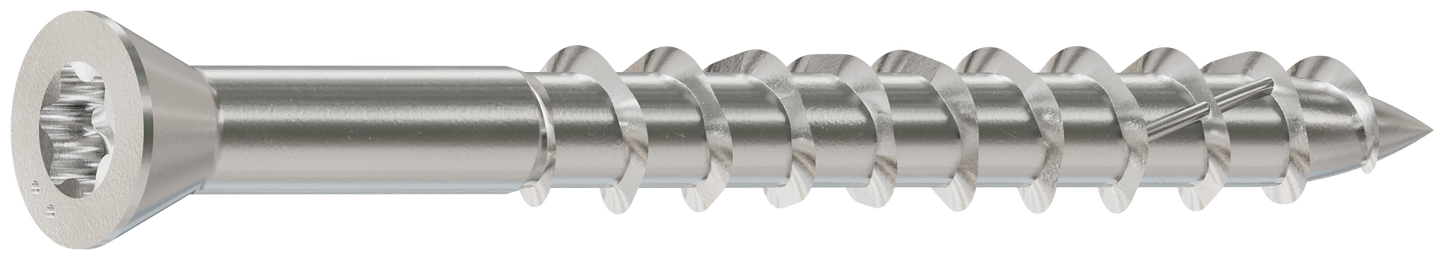 Simpson Strong-Tie S07162FWP Deck-Drive™ DWP WOOD SS Screw — #7 x 1-5/8 in. T-15, Trim Head, Type 305 (135-Qty)
