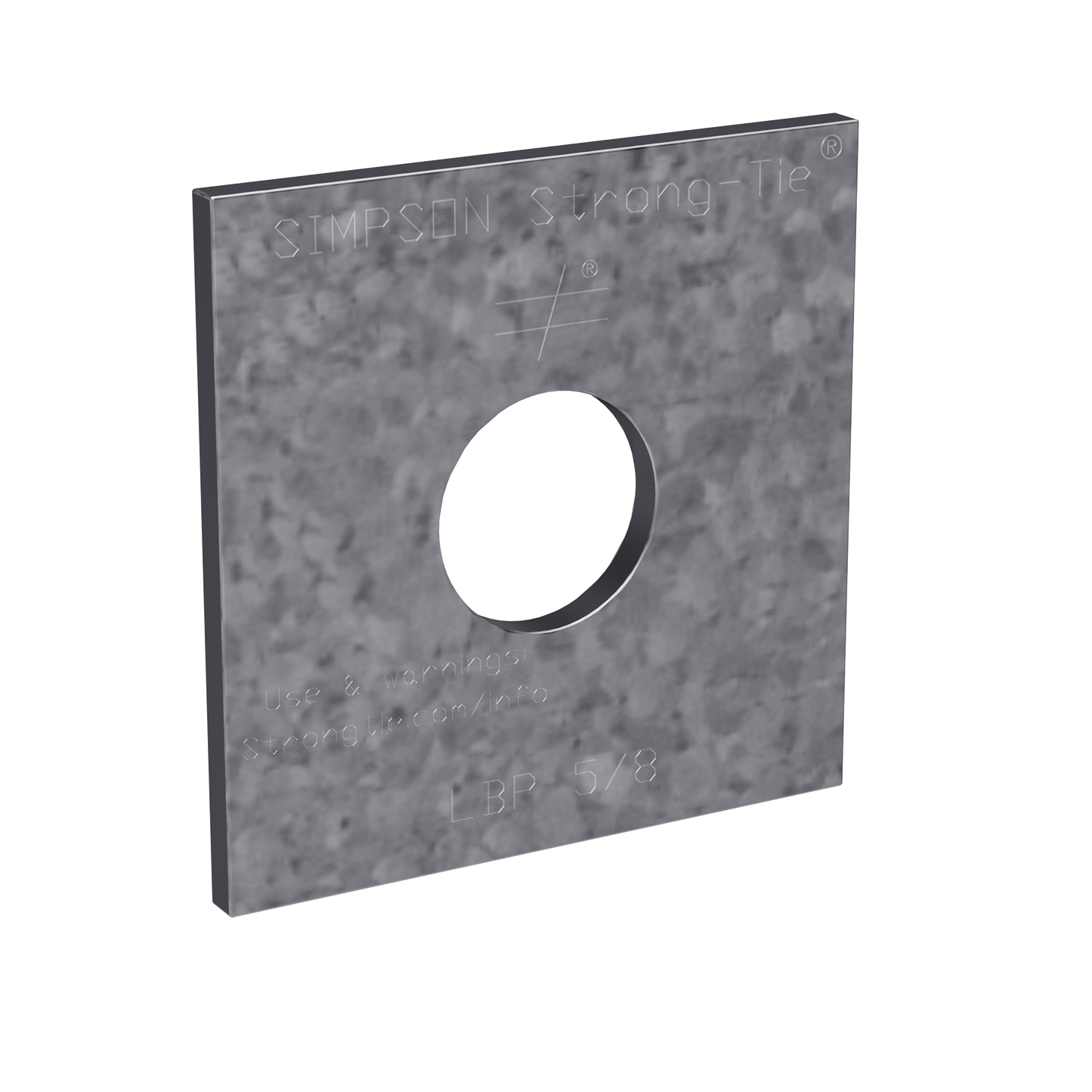 Simpson Strong-Tie LBP 5/8 LBP 2 in. x 2 in. Galvanized Bearing Plate for 5/8-in. Dia. Anchor Bolt (Pack of 50)