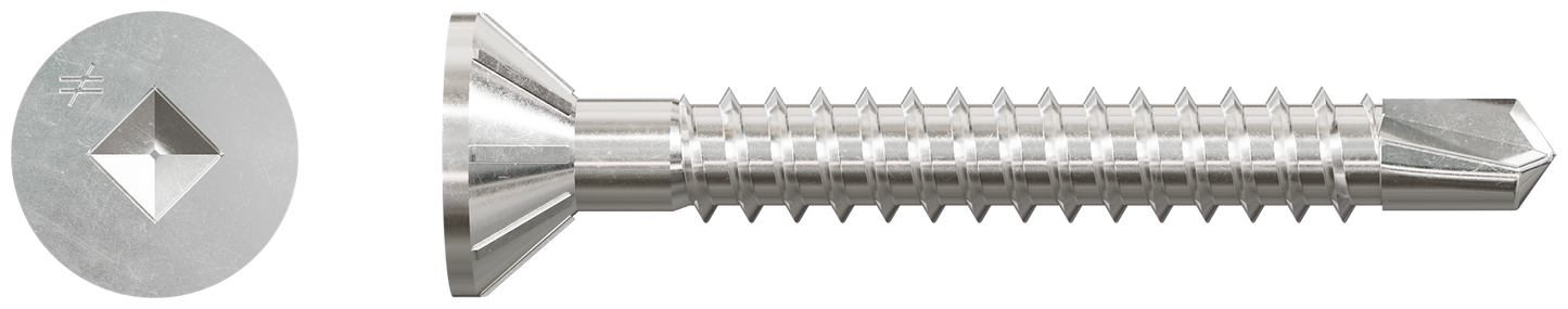 Simpson Strong-Tie SSFHSD112S1016 FHSD Wood-to-CFS Screw (Collated) — #10 x 1-1/2 in. #2SQ, Flat Head, Type 410 (1000-Qty)