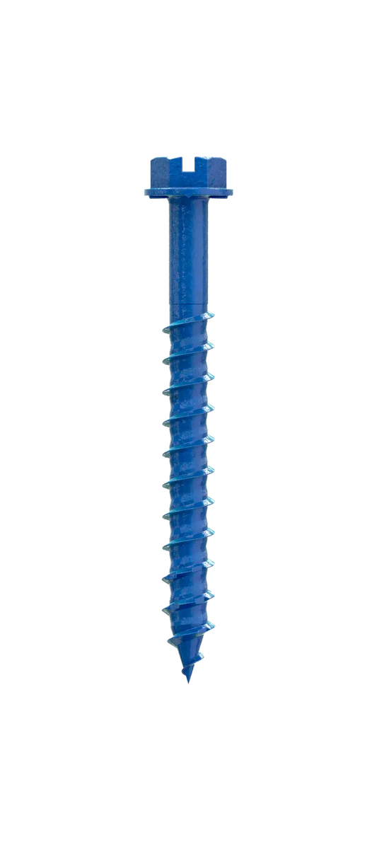 Simpson Strong-Tie TNT25214H Titen Turbo™ — 1/4 in. x 2-1/4 in. Hex-Head Concrete and Masonry Screw, Blue (100-Qty) (Pack of 5)