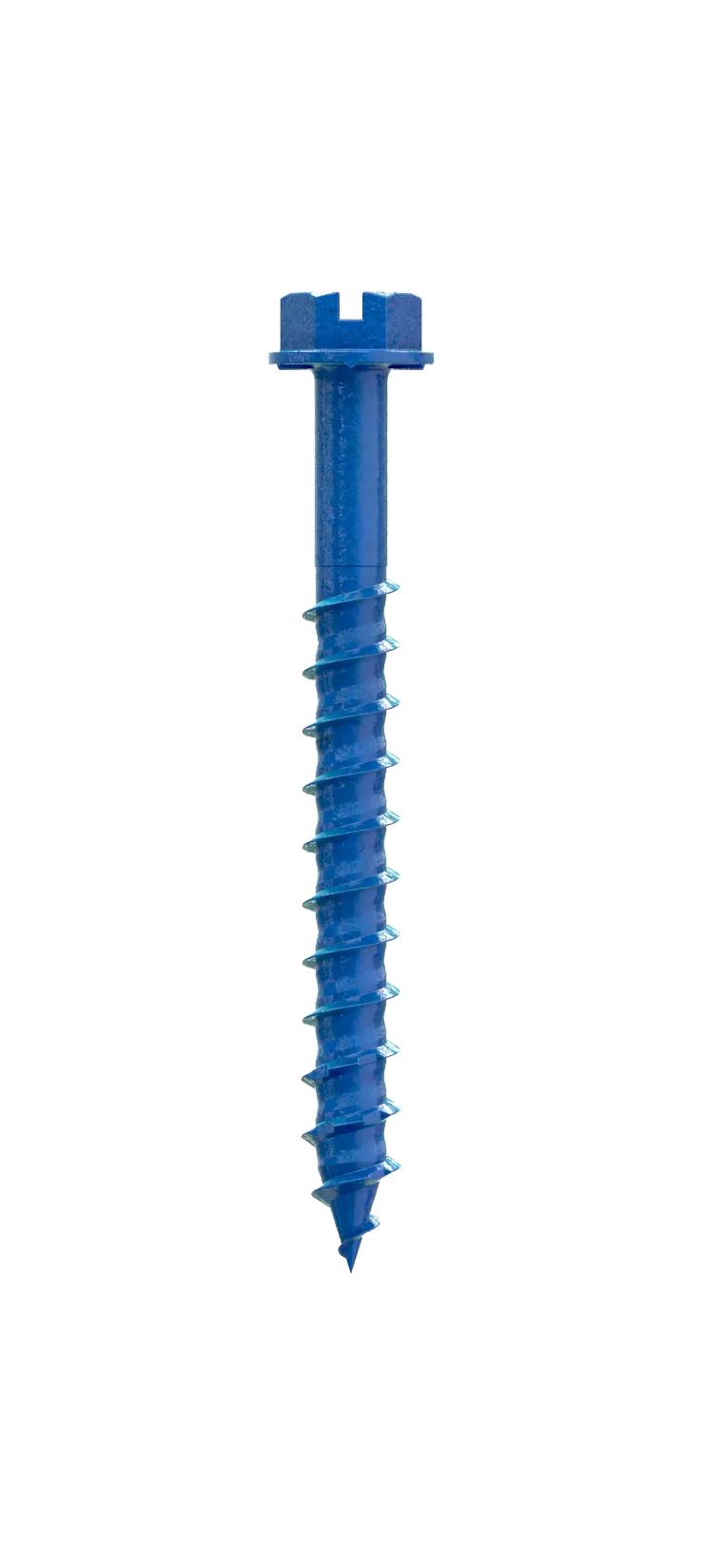 Simpson Strong-Tie TNT25214H Titen Turbo™ — 1/4 in. x 2-1/4 in. Hex-Head Concrete and Masonry Screw, Blue (100-Qty) (Pack of 420)