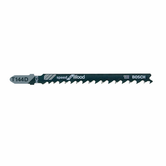 BOSCH T144D 5pc. 4 In. 6 TPI Speed for Wood T-Shank Jig Saw Blades