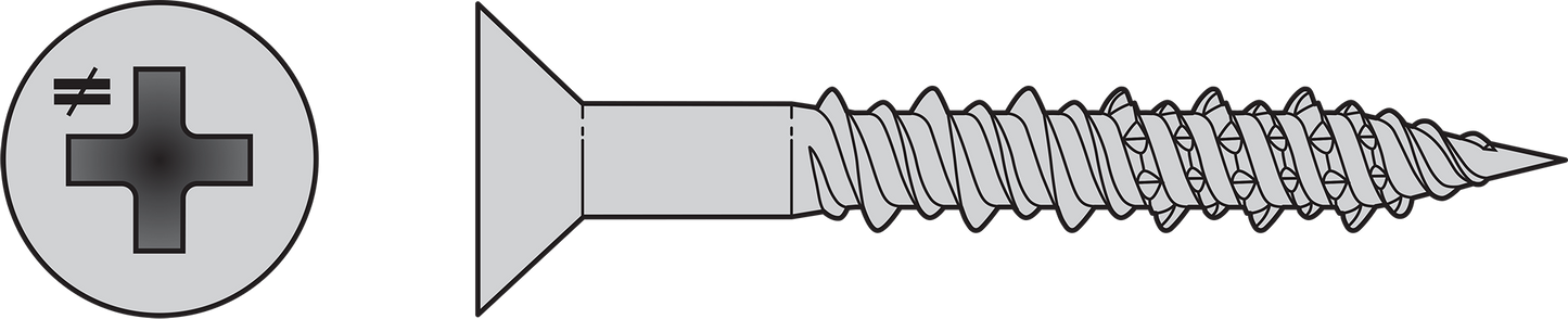 Simpson Strong-Tie T08J100FX-RP20 Marine Screw, Flat Head — #8 x 1 in. #2 Phillips Drive, Type 316 (20-Qty) (Pack of 5)