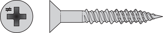 Simpson Strong-Tie T08J100FX-RP20 Marine Screw, Flat Head — #8 x 1 in. #2 Phillips Drive, Type 316 (20-Qty)