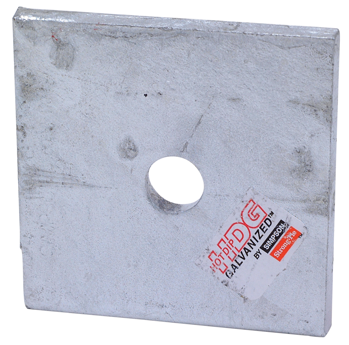 Simpson Strong-Tie BP 1/2-3HDG BP 3 in. x 3 in. Hot-Dip Galvanized Bearing Plate with 1/2 in. Bolt Dia. (Pack of 2000)