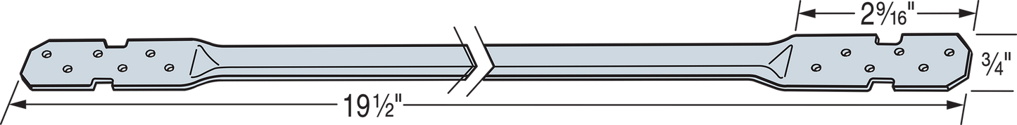 Simpson Strong-Tie LTB20-R LTB 19-1/2 in. 22-Gauge Galvanized Tension Bridging