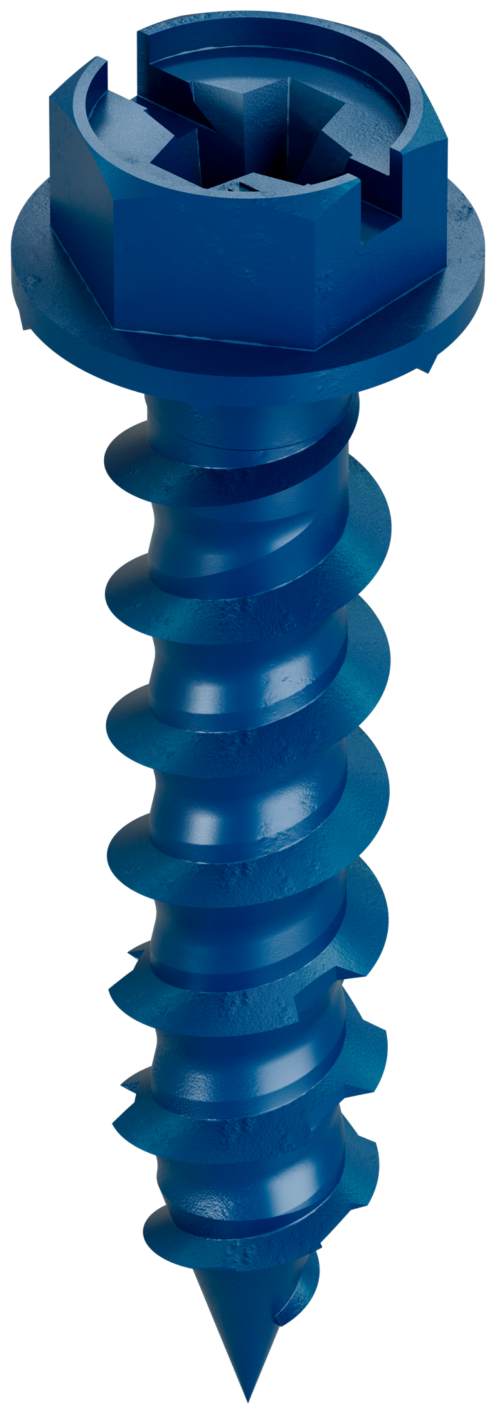 Simpson Strong-Tie TNT25114HC75 Titen Turbo™ — 1/4 in. x 1-1/4 in. Hex-Head Concrete and Masonry Screw, Blue (75-Qty) (Pack of 4)