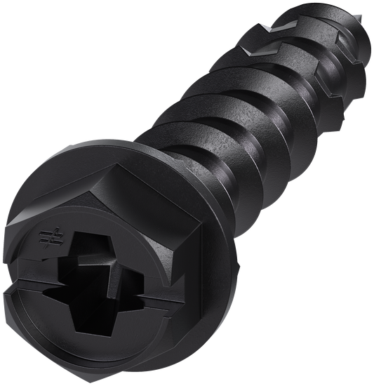 Simpson Strong-Tie TNTBL25114H Titen Turbo™ — 1/4 in. x 1-1/4 in. Hex-Head Concrete and Masonry Screw, Black (100-Qty) (Pack of 16)