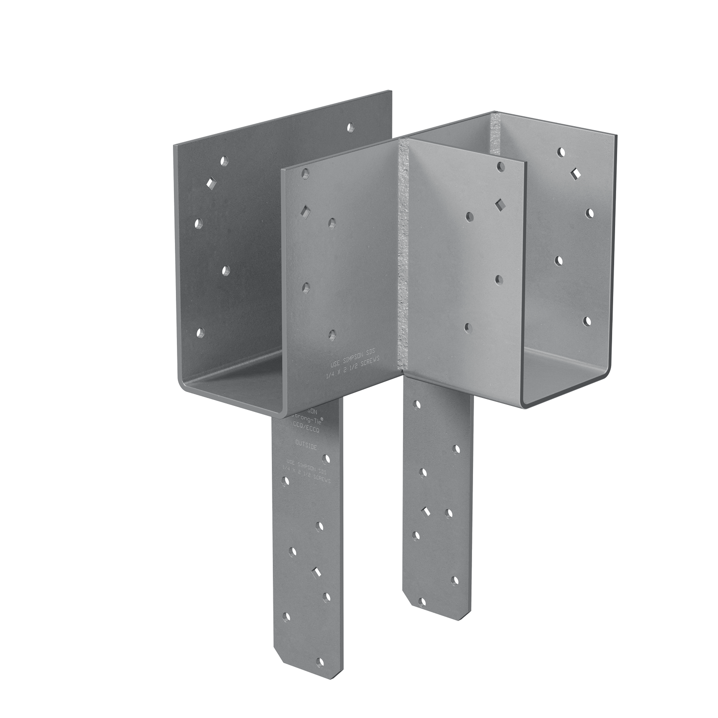 Simpson Strong-Tie ECCLRQ464SDS ECCLRQ L-Shape End Column Cap for 4x Beams, 6x Post w/ SDS Screws, Skewed Right