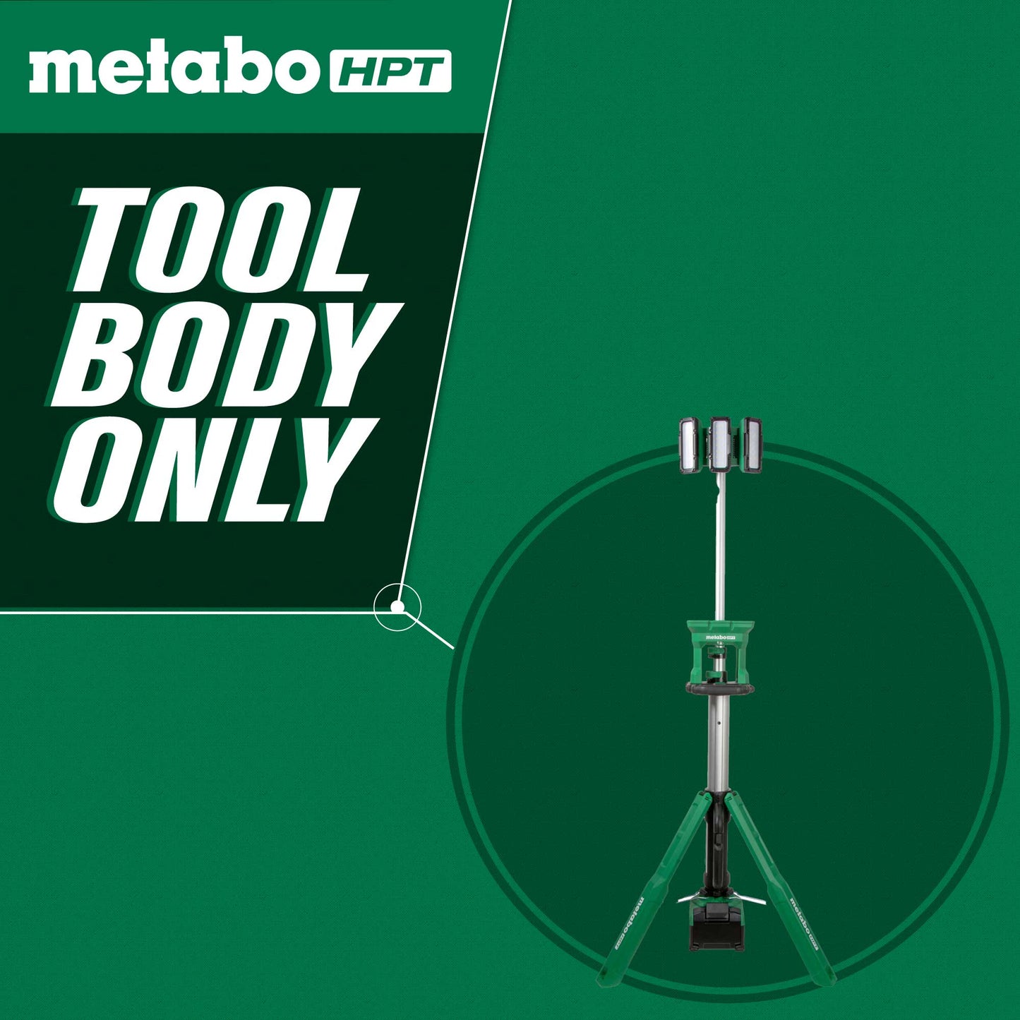 Luz de obra con trípode LED inalámbrica Metabo HPT UB18DGQ4M MultiVolt™ de 18 V y 4000 lúmenes
