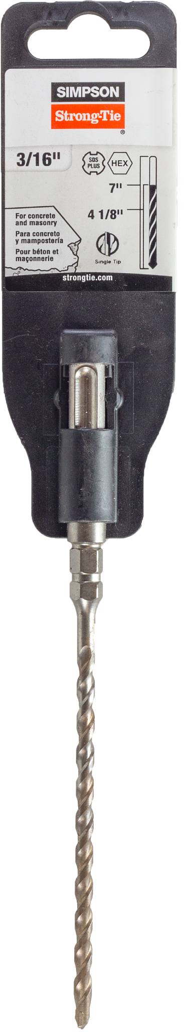 Simpson Strong-Tie MDPL01807H 3/16 in. x 7 in. SDS-plus® Titen® Screw Drill Bit/Driver