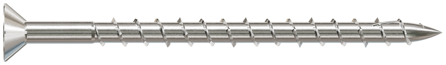 Simpson Strong-Tie T08250WPF5 Deck-Drive™ DWP WOOD SS Screw — #8 x 2-1/2 in. T-20, Flat Head, Type 316 (5 lb.)